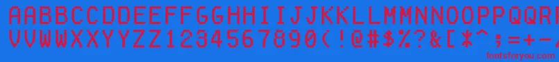 FakereceiptRegular Font – Red Fonts on Blue Background