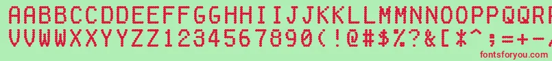 フォントFakereceiptRegular – 赤い文字の緑の背景