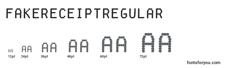 FakereceiptRegular Font Sizes