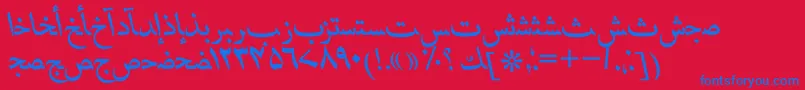 HafizurduttItalic Font – Blue Fonts on Red Background