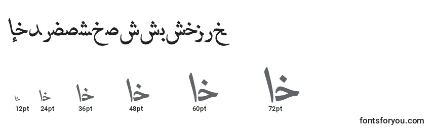 HafizurduttItalic Font Sizes