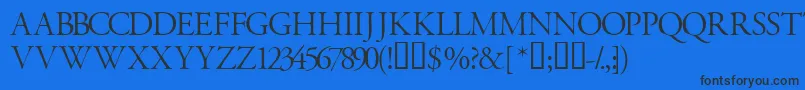 Garamondtitlingcapsssk-fontti – mustat fontit sinisellä taustalla