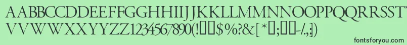 Шрифт Garamondtitlingcapsssk – чёрные шрифты на зелёном фоне