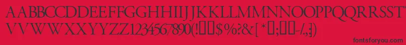 フォントGaramondtitlingcapsssk – 赤い背景に黒い文字