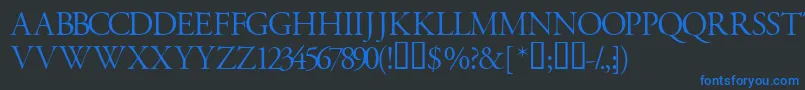 Garamondtitlingcapsssk Font – Blue Fonts on Black Background