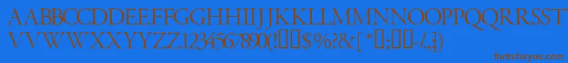 Police Garamondtitlingcapsssk – polices brunes sur fond bleu