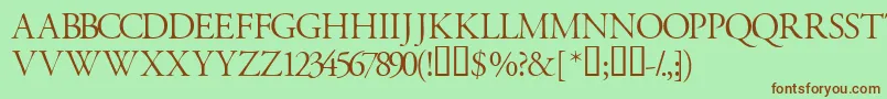 Шрифт Garamondtitlingcapsssk – коричневые шрифты на зелёном фоне