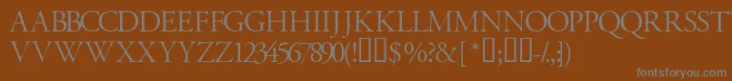 Garamondtitlingcapsssk Font – Gray Fonts on Brown Background