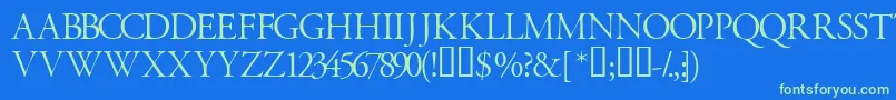 Garamondtitlingcapsssk Font – Green Fonts on Blue Background