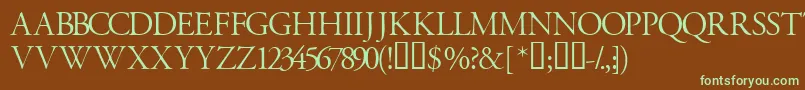 Garamondtitlingcapsssk Font – Green Fonts on Brown Background