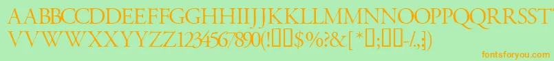 Garamondtitlingcapsssk Font – Orange Fonts on Green Background