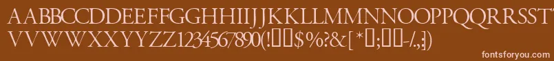 Garamondtitlingcapsssk Font – Pink Fonts on Brown Background
