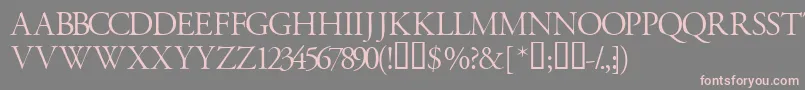 フォントGaramondtitlingcapsssk – 灰色の背景にピンクのフォント