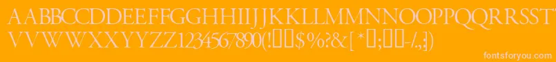 Garamondtitlingcapsssk Font – Pink Fonts on Orange Background