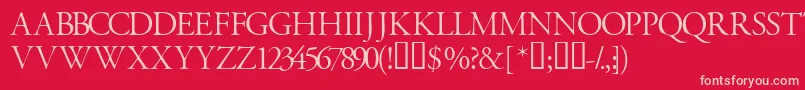 Garamondtitlingcapsssk Font – Pink Fonts on Red Background