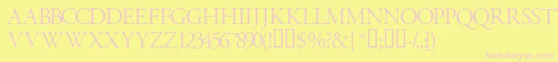 Garamondtitlingcapsssk Font – Pink Fonts on Yellow Background