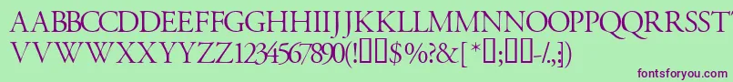 Garamondtitlingcapsssk Font – Purple Fonts on Green Background
