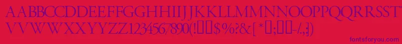Garamondtitlingcapsssk Font – Purple Fonts on Red Background