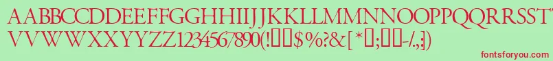 Garamondtitlingcapsssk Font – Red Fonts on Green Background