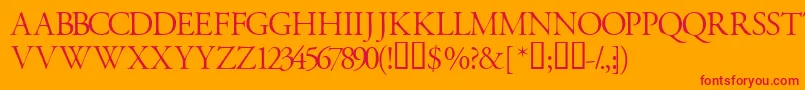 Garamondtitlingcapsssk Font – Red Fonts on Orange Background