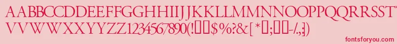 Garamondtitlingcapsssk Font – Red Fonts on Pink Background