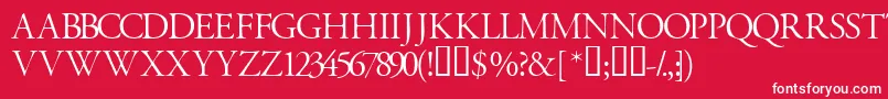 フォントGaramondtitlingcapsssk – 赤い背景に白い文字