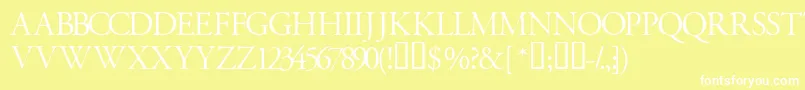 Garamondtitlingcapsssk Font – White Fonts on Yellow Background