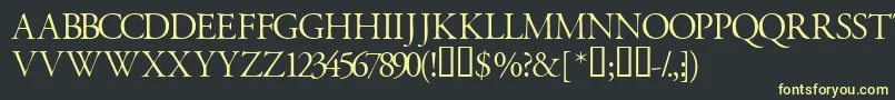 Garamondtitlingcapsssk Font – Yellow Fonts on Black Background