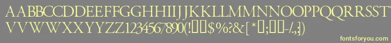 Garamondtitlingcapsssk Font – Yellow Fonts on Gray Background