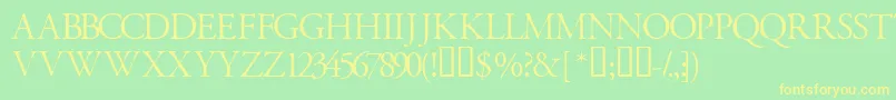 Garamondtitlingcapsssk-fontti – keltaiset fontit vihreällä taustalla