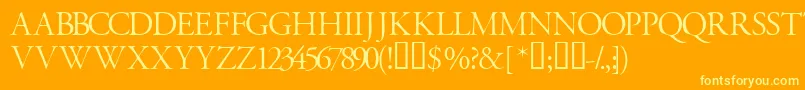 Garamondtitlingcapsssk Font – Yellow Fonts on Orange Background