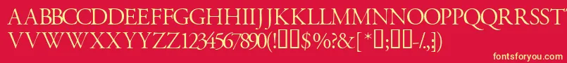 Garamondtitlingcapsssk Font – Yellow Fonts on Red Background