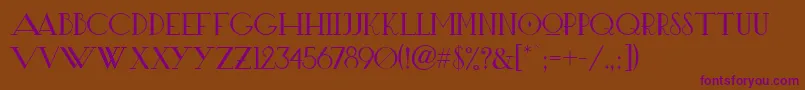 Hotrod-Schriftart – Violette Schriften auf braunem Hintergrund