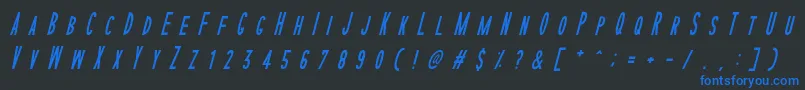 SophisticatedSlimsRegularItalic Font – Blue Fonts on Black Background