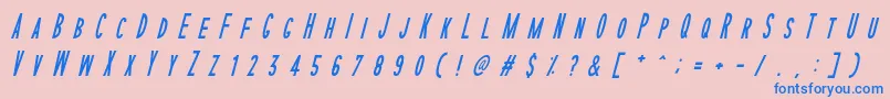 フォントSophisticatedSlimsRegularItalic – ピンクの背景に青い文字