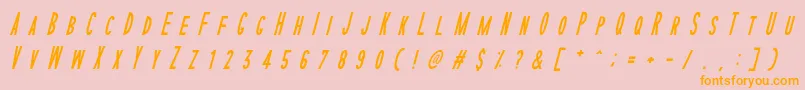 SophisticatedSlimsRegularItalic Font – Orange Fonts on Pink Background