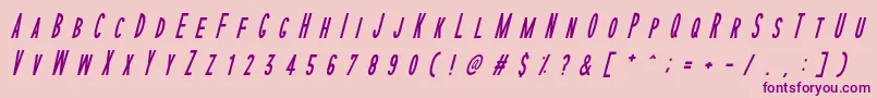 SophisticatedSlimsRegularItalic Font – Purple Fonts on Pink Background