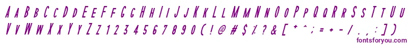 SophisticatedSlimsRegularItalic-fontti – violetit fontit valkoisella taustalla