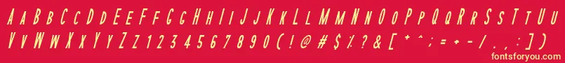 SophisticatedSlimsRegularItalic Font – Yellow Fonts on Red Background