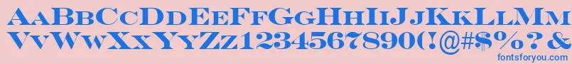 ASeriferexpcpsBold Font – Blue Fonts on Pink Background