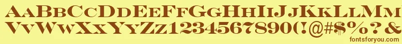 ASeriferexpcpsBold Font – Brown Fonts on Yellow Background