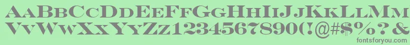 フォントASeriferexpcpsBold – 緑の背景に灰色の文字