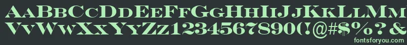 ASeriferexpcpsBold Font – Green Fonts on Black Background