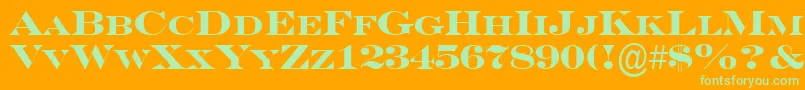 ASeriferexpcpsBold Font – Green Fonts on Orange Background