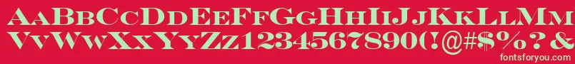 ASeriferexpcpsBold Font – Green Fonts on Red Background