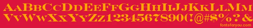 ASeriferexpcpsBold Font – Orange Fonts on Red Background