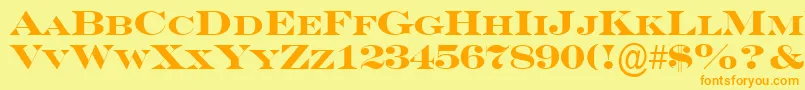 ASeriferexpcpsBold Font – Orange Fonts on Yellow Background