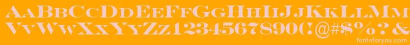 ASeriferexpcpsBold Font – Pink Fonts on Orange Background