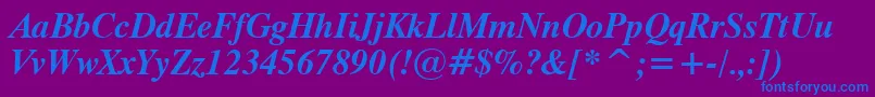 フォントDutch801BoldItalicTl – 紫色の背景に青い文字