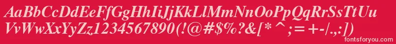 Dutch801BoldItalicTl Font – Pink Fonts on Red Background